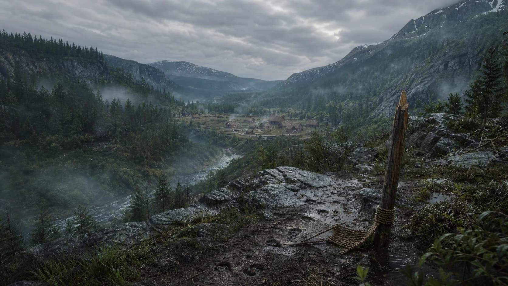 A wet ridge overlooking the first settlement in Hochwald Valley